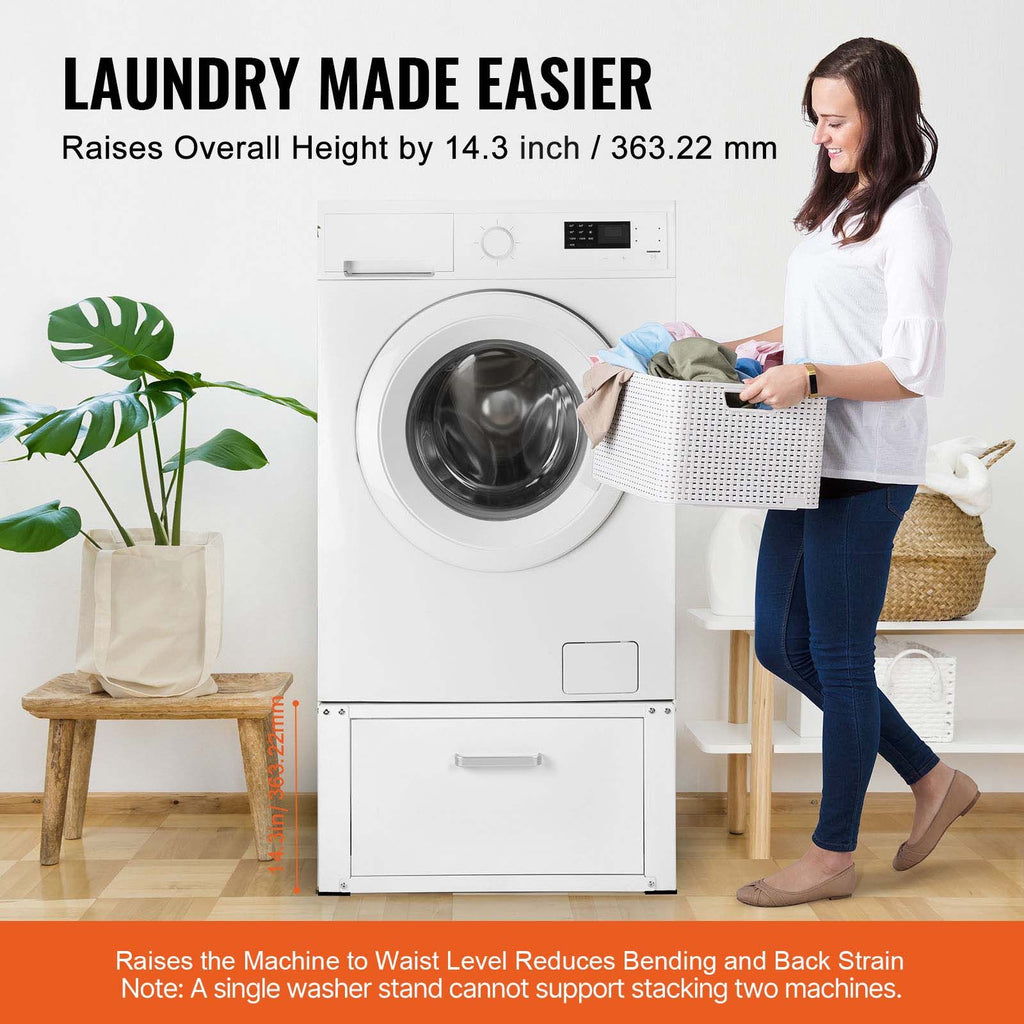 Laundry Pedestal with Drawer – Universal Fit for Standard Washers and Dryers
