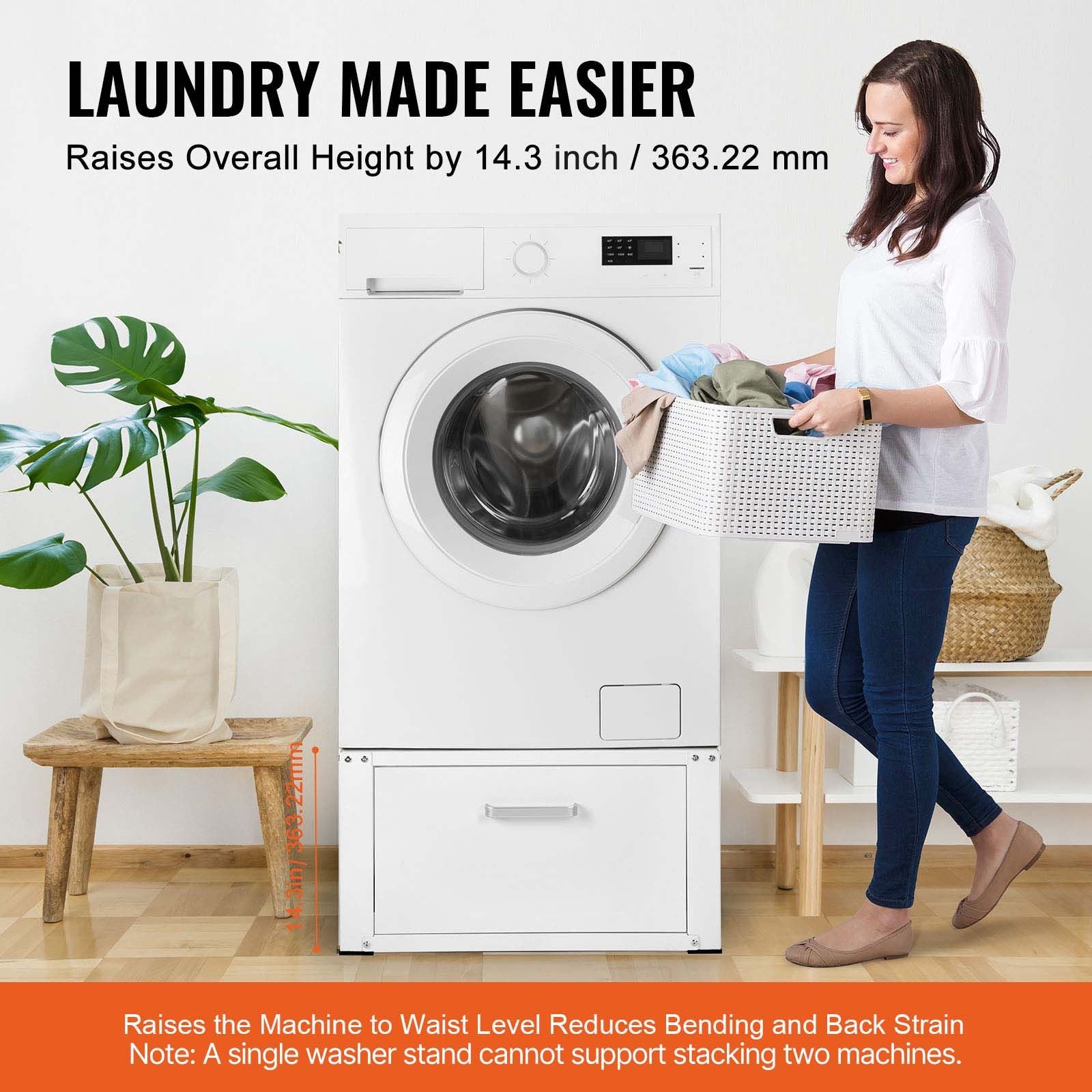 Laundry Pedestal with Drawer – Universal Fit for Standard Washers and Dryers