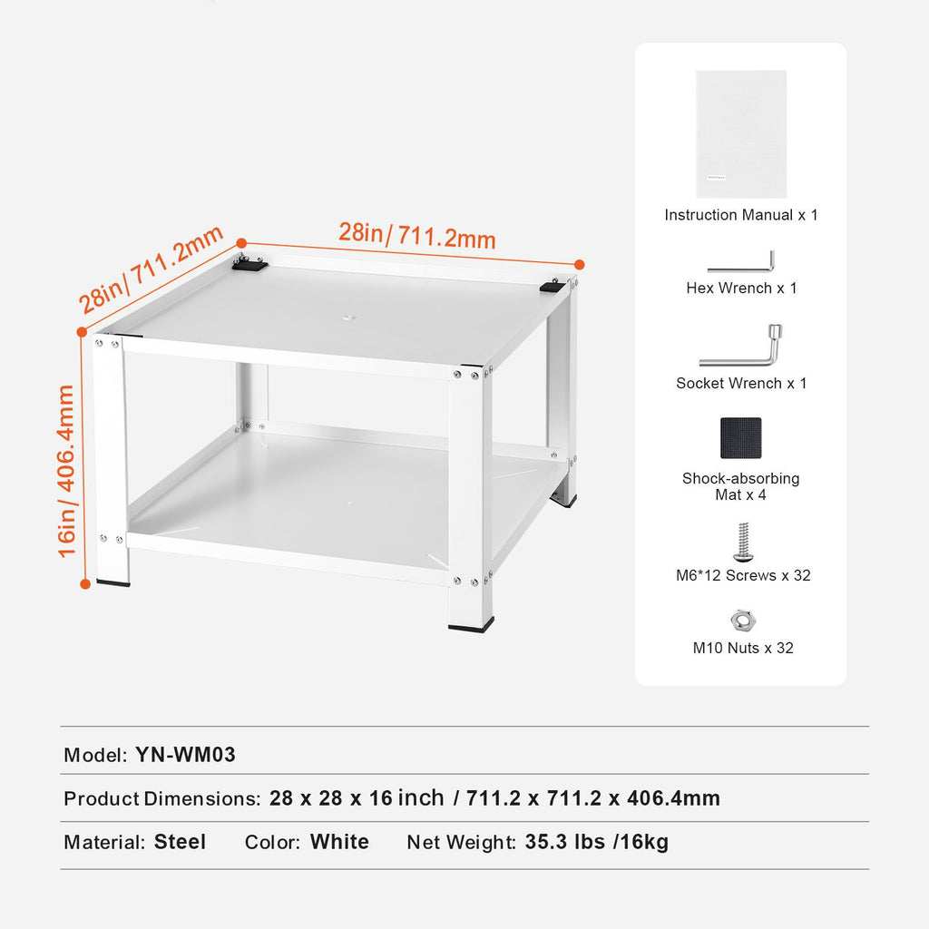 Laundry Pedestal with Storage Shelf – Universal Fit for Washers and Dryers