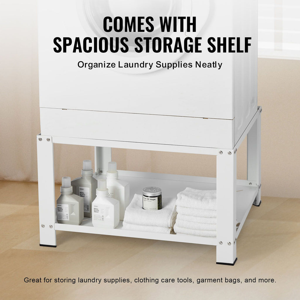 Laundry Pedestal with Storage Shelf – Universal Fit for Washers and Dryers