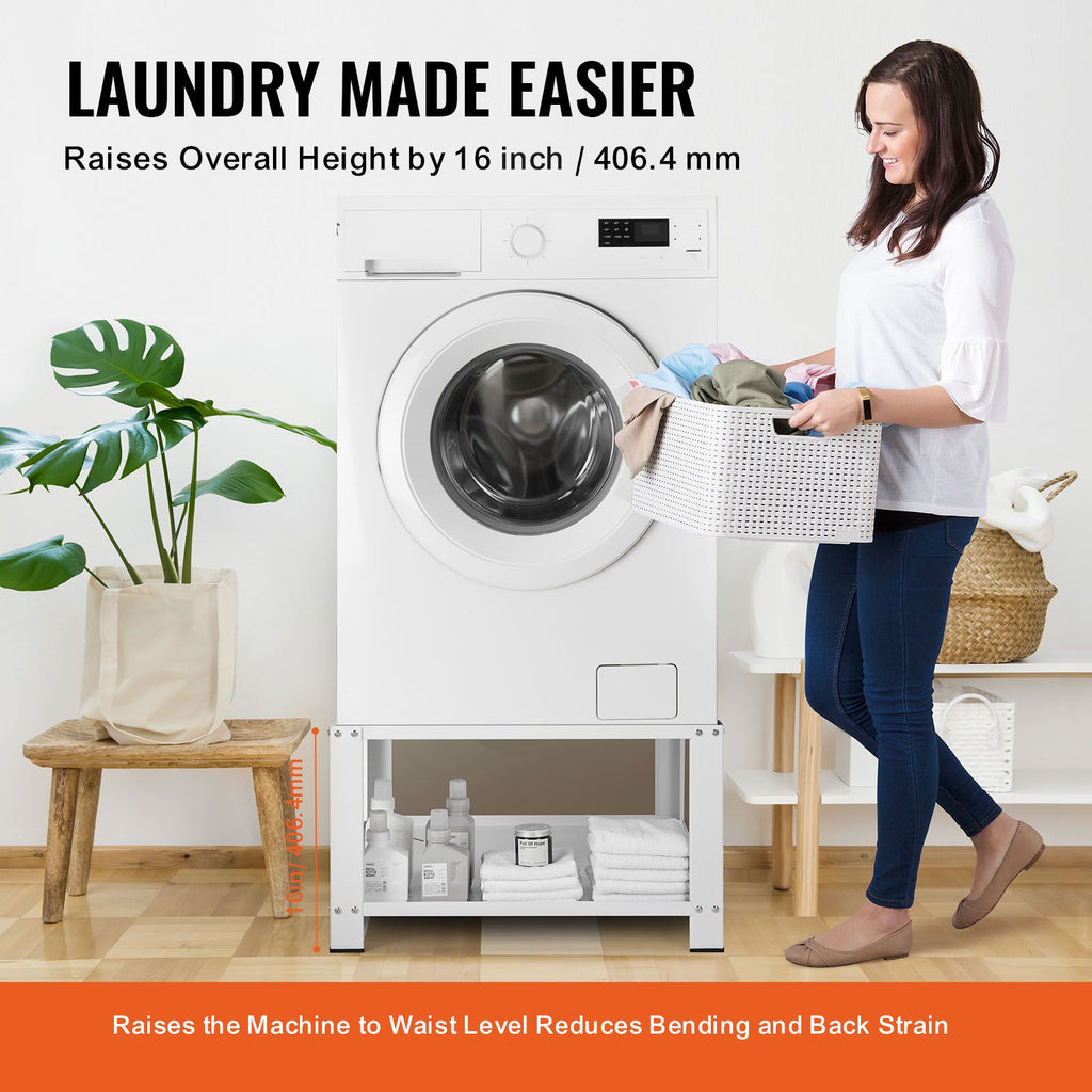 Laundry Pedestal with Storage Shelf – Universal Fit for Washers and Dryers