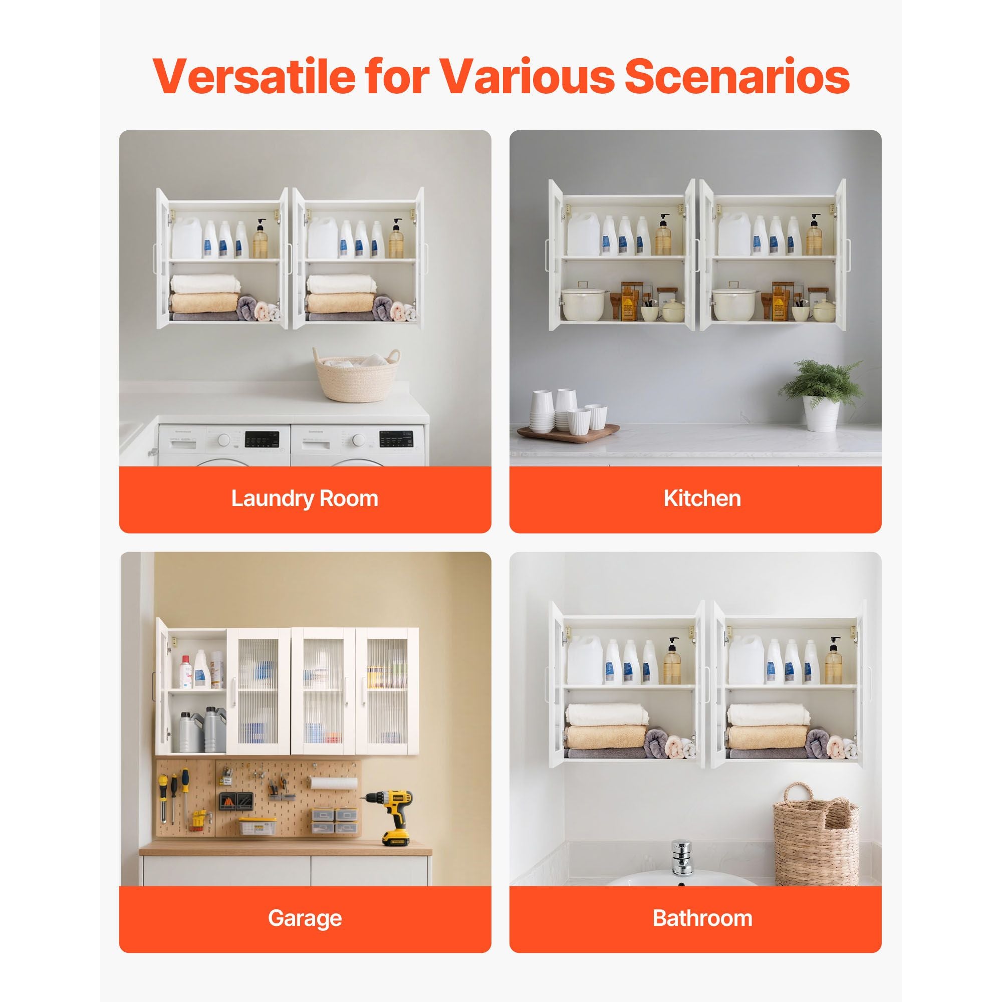 Maximize Vertical Space with 2-Tier Wall-Mounted Laundry Cabinet