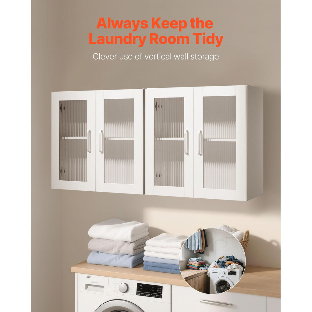 Maximize Vertical Space with 2-Tier Wall-Mounted Laundry Cabinet