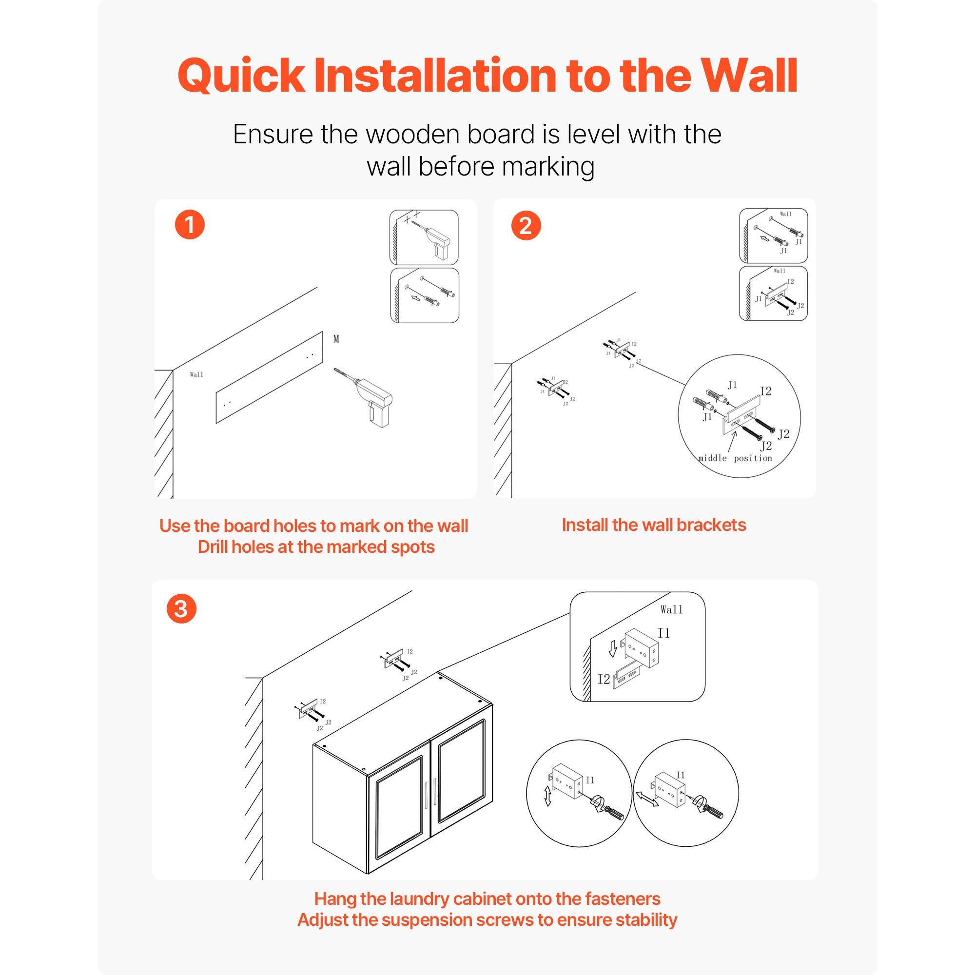 Maximize Vertical Space with 2-Tier Wall-Mounted Laundry Cabinet