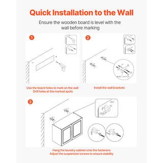Wall-Mounted Laundry Cabinet with Adjustable Shelves