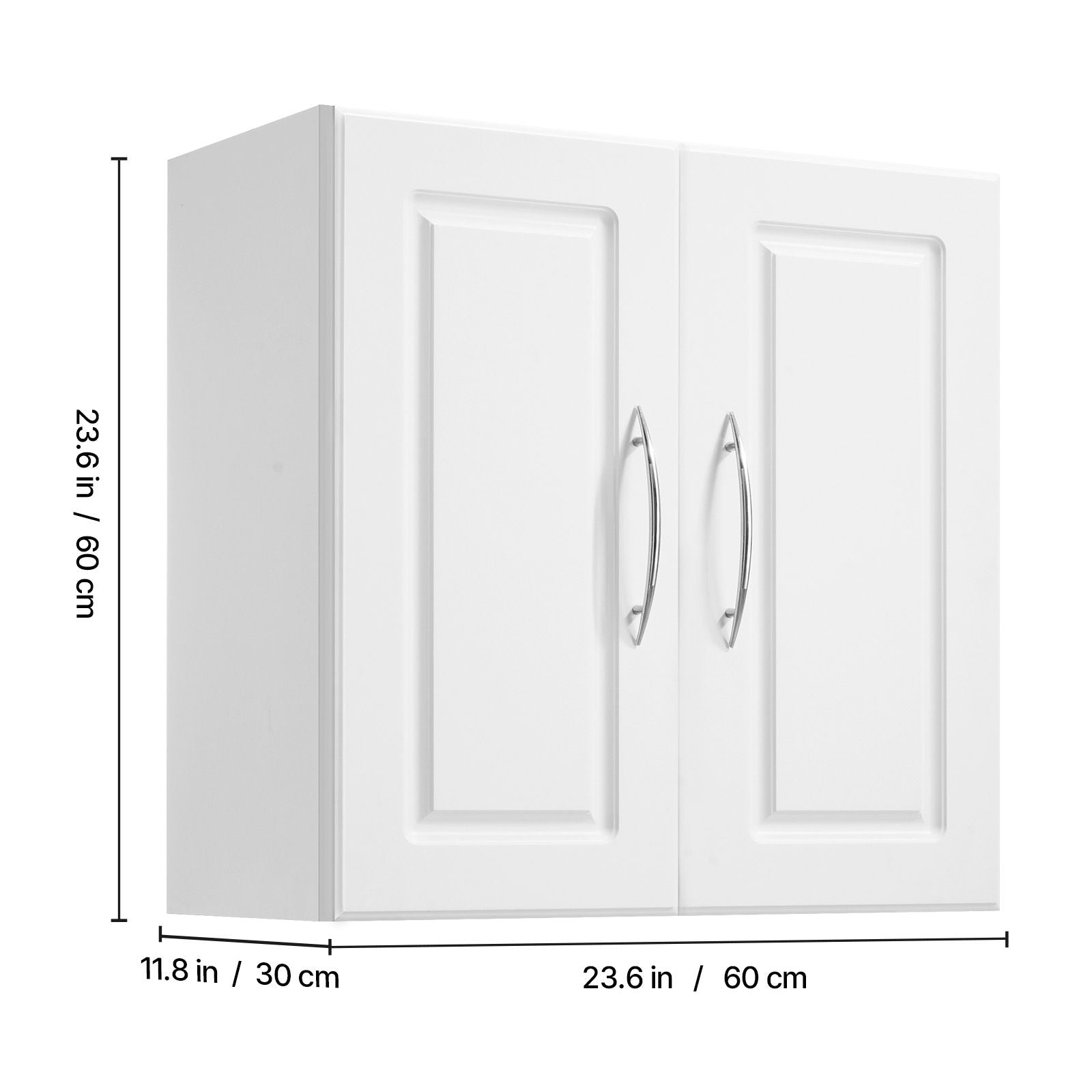 Laundry Room Wall Cabinet – 2-Tier Hanging Storage with Adjustable Shelves and Soft-Close Doors