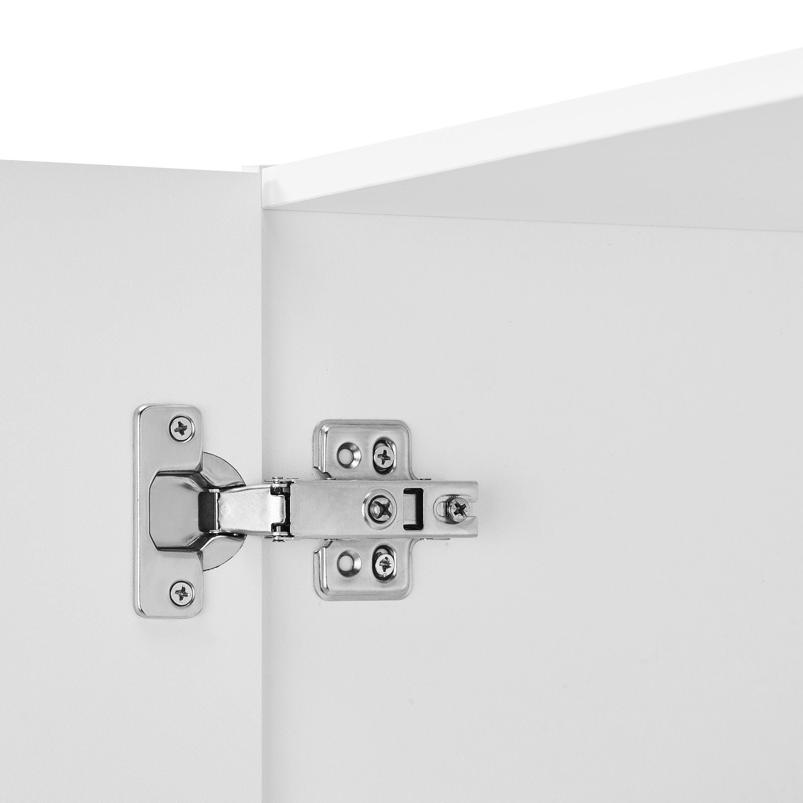 Laundry Room Wall Cabinet – 2-Tier Hanging Storage with Adjustable Shelves and Soft-Close Doors