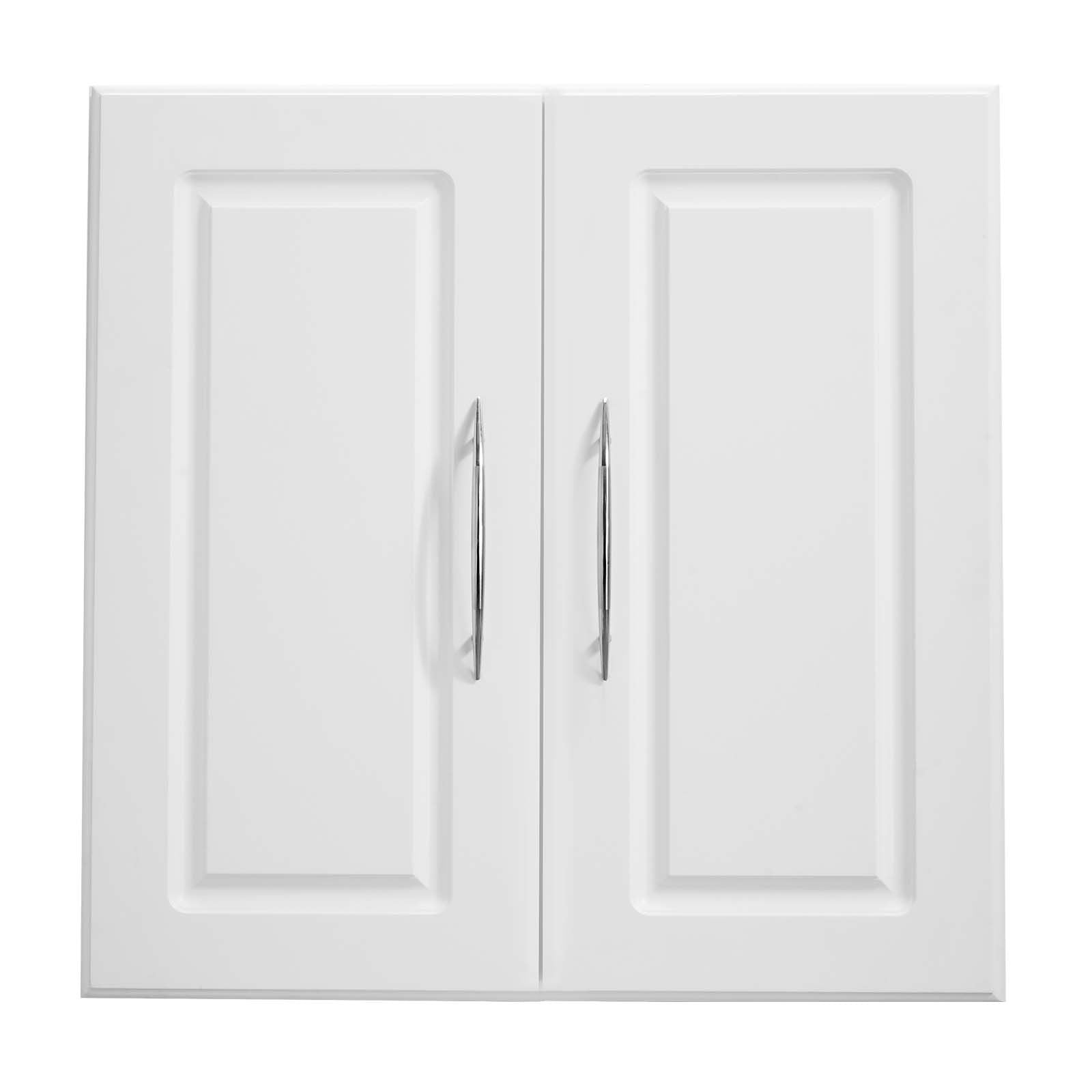 Laundry Room Wall Cabinet – 2-Tier Hanging Storage with Adjustable Shelves and Soft-Close Doors