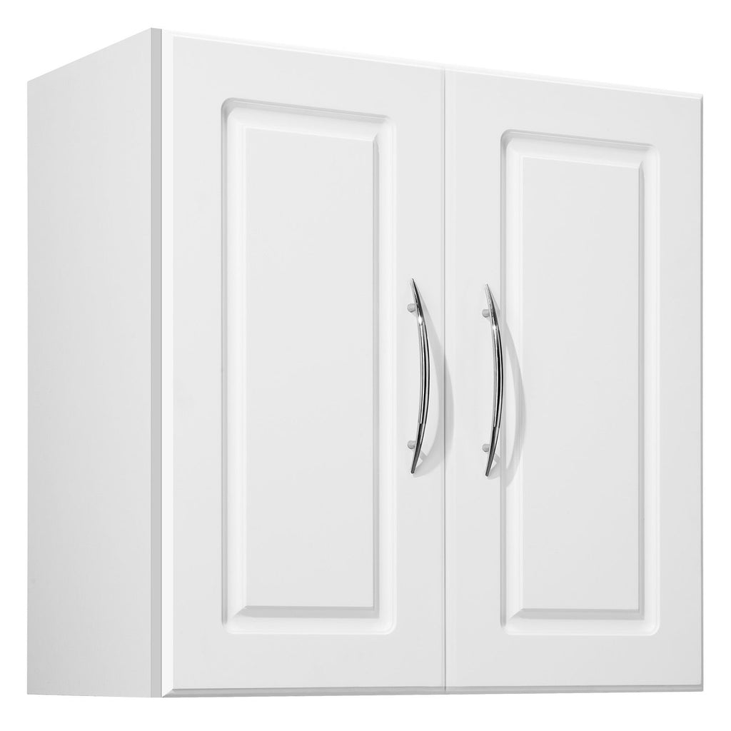Laundry Room Wall Cabinet – 2-Tier Hanging Storage with Adjustable Shelves and Soft-Close Doors
