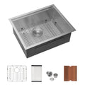 Deep Single Bowl Undermount Laundry Utility Sink with Soundproofing