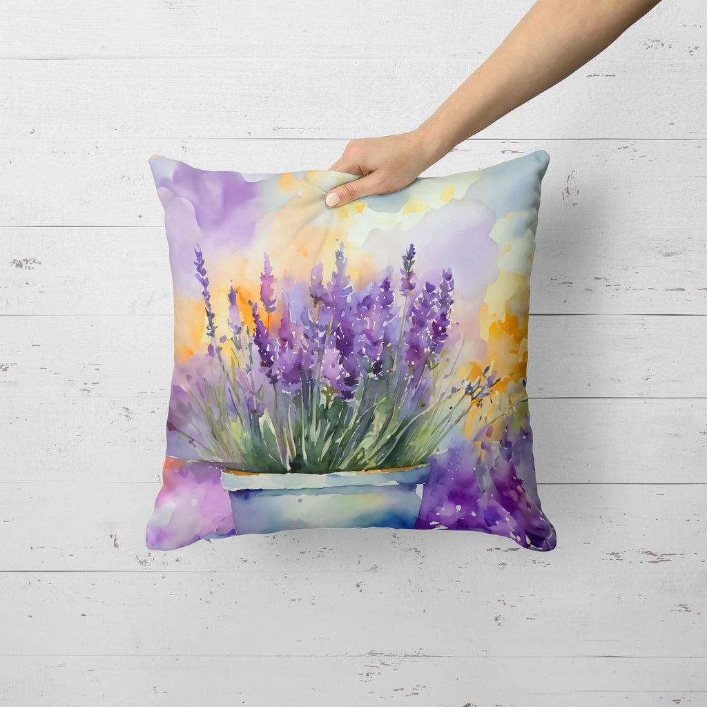 Lavender Watercolor Indoor-Outdoor Throw Pillow