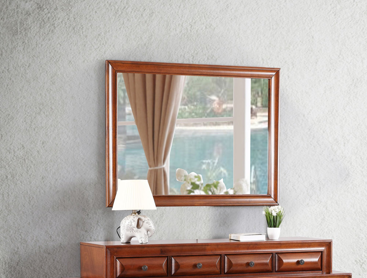 LaVita Transitional Mirror in Warm Oak