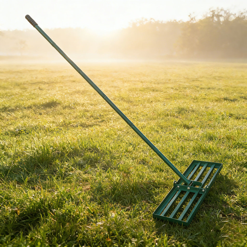 Long-Handle Lawn Rake for Leveling Soil and Sand