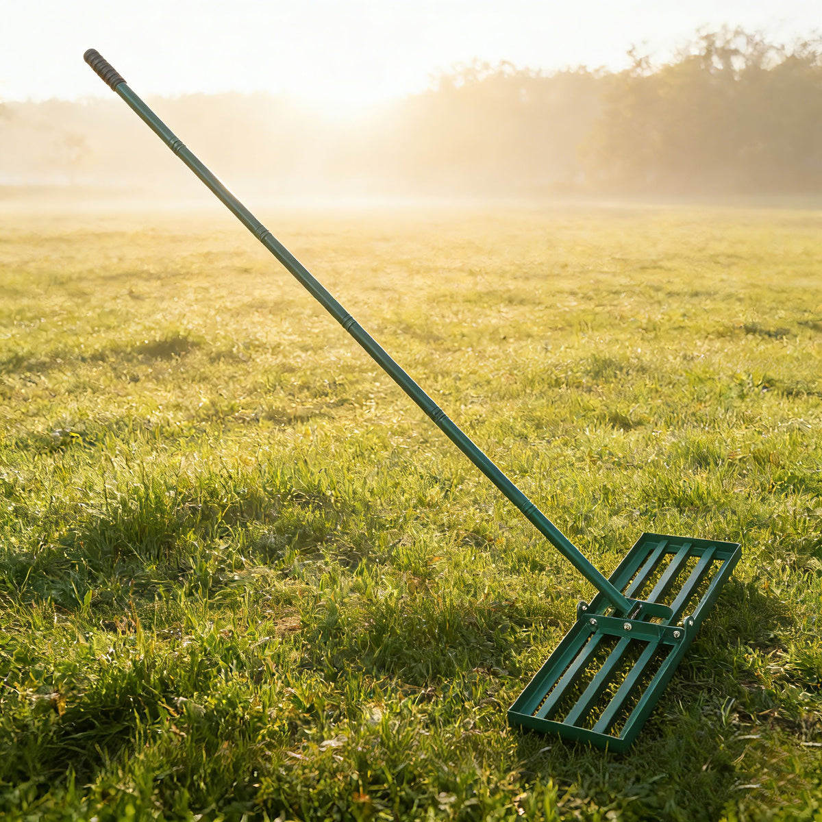 Long-Handle Lawn Rake for Leveling Soil and Sand