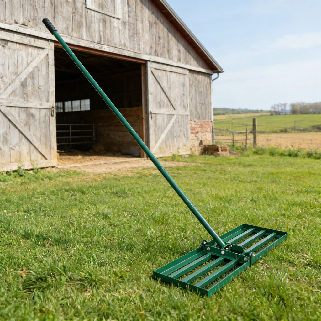 Long-Handle Lawn Rake for Leveling Soil and Sand