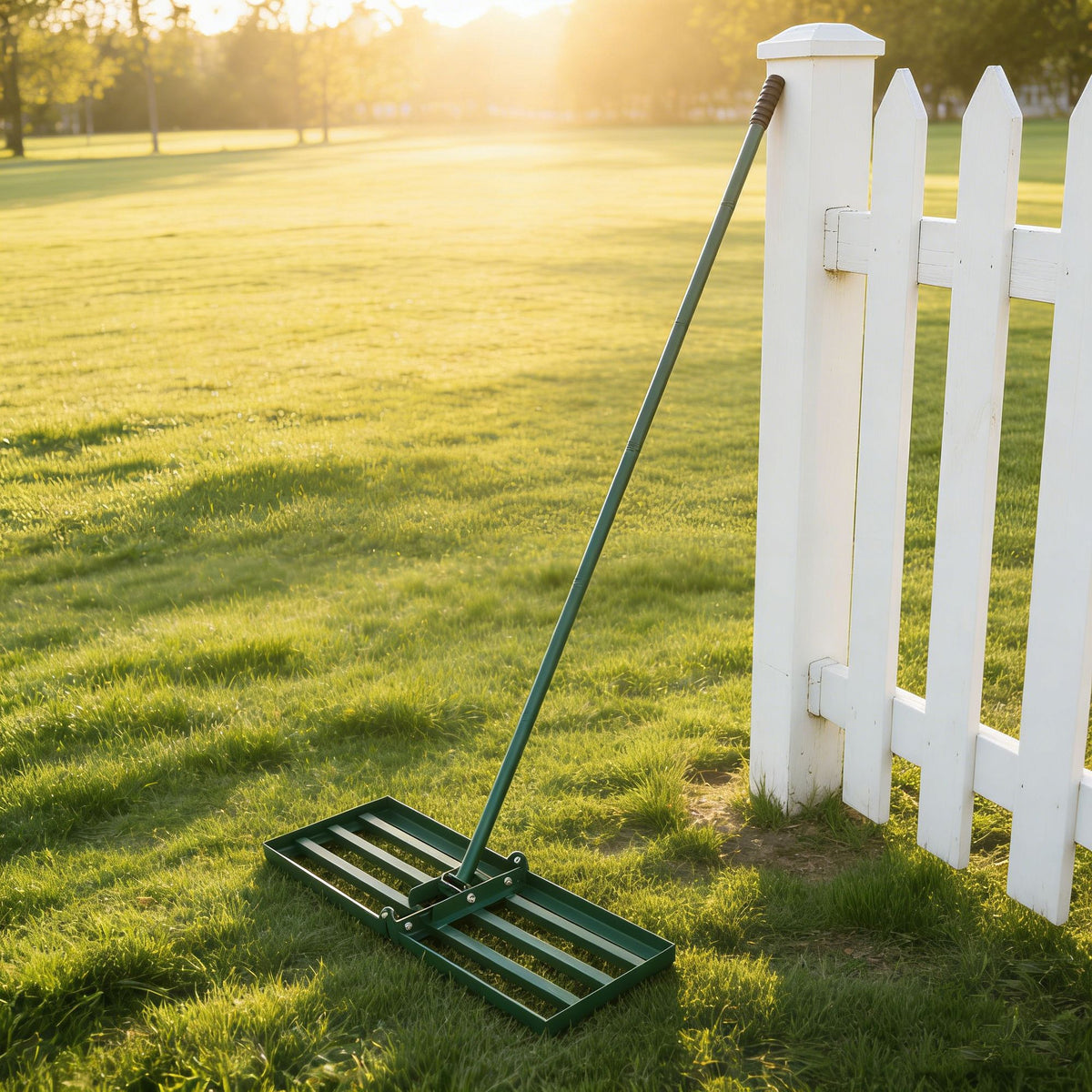 Long-Handle Lawn Rake for Leveling Soil and Sand