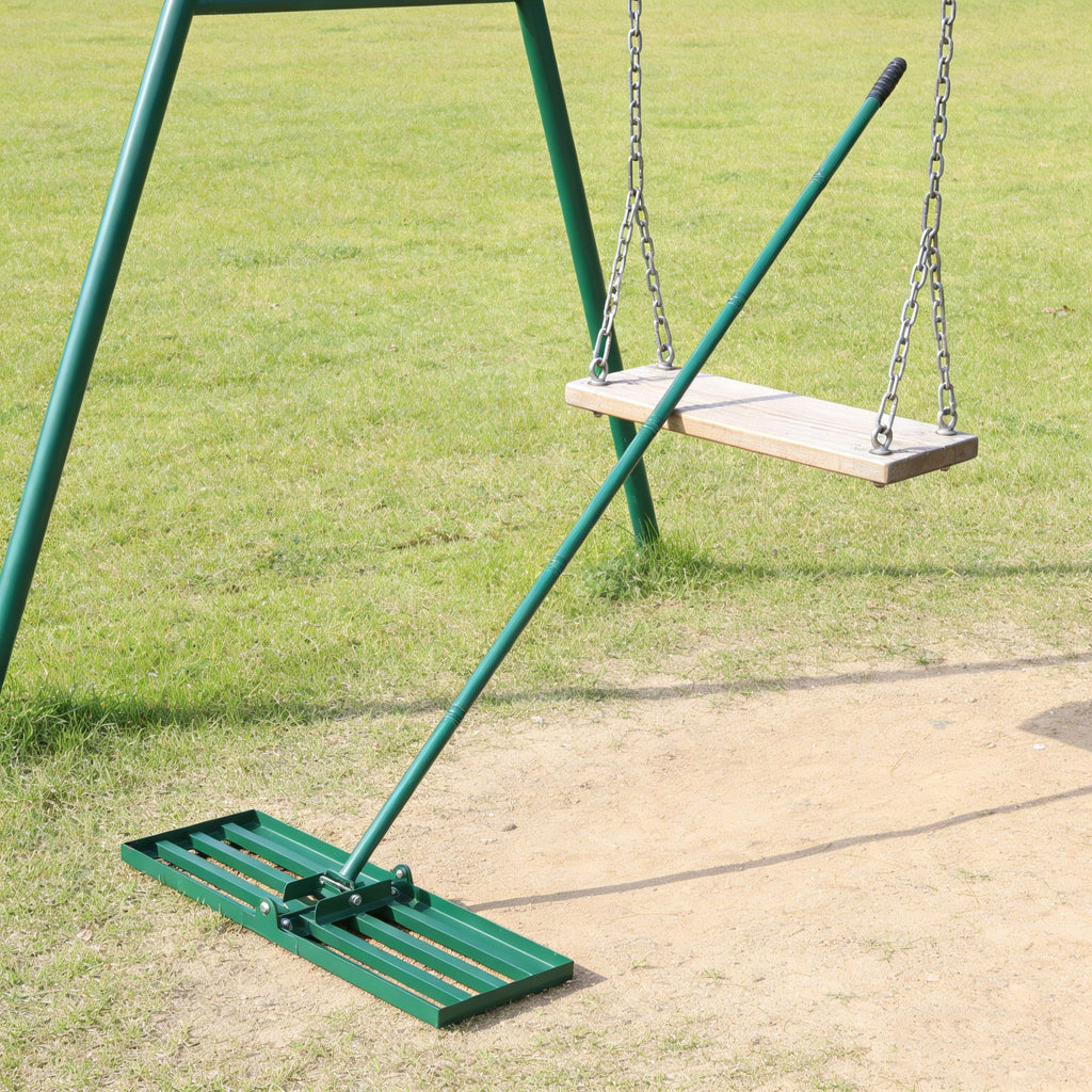 Long-Handle Lawn Rake for Leveling Soil and Sand