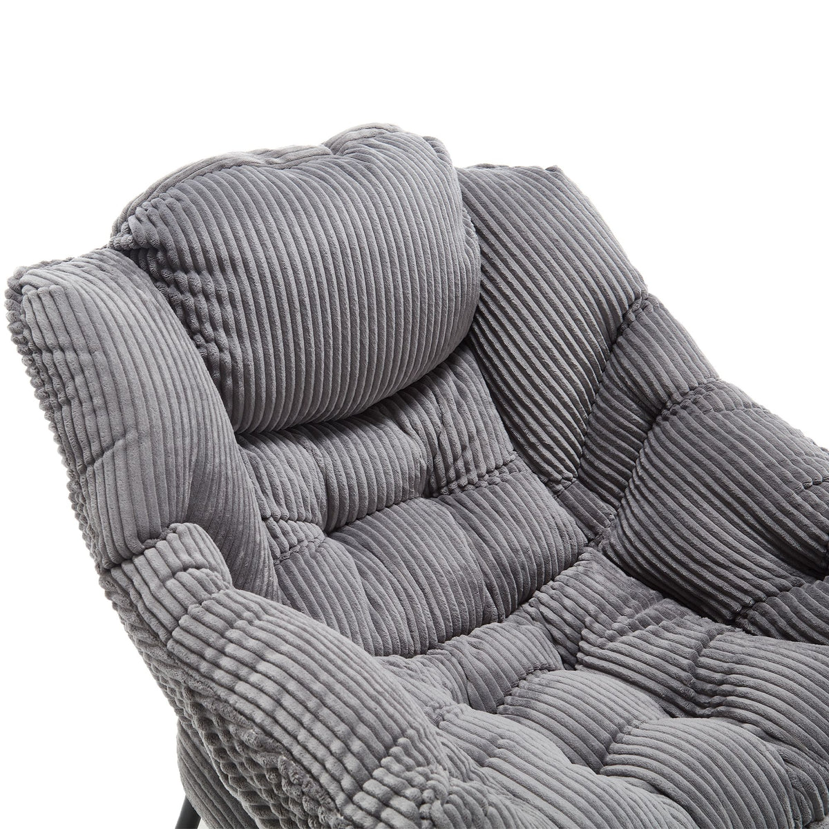 Lazy Chair with Ottoman – Modern Lounge Accent Chair with Side Pocket