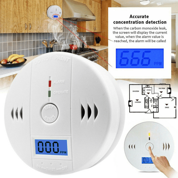 LCD Carbon Monoxide Detector with Test Button