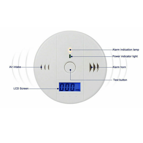 LCD Carbon Monoxide Detector with Test Button