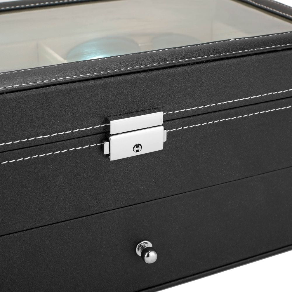 Black Lockable Eyeglasses and Jewelry Display Case