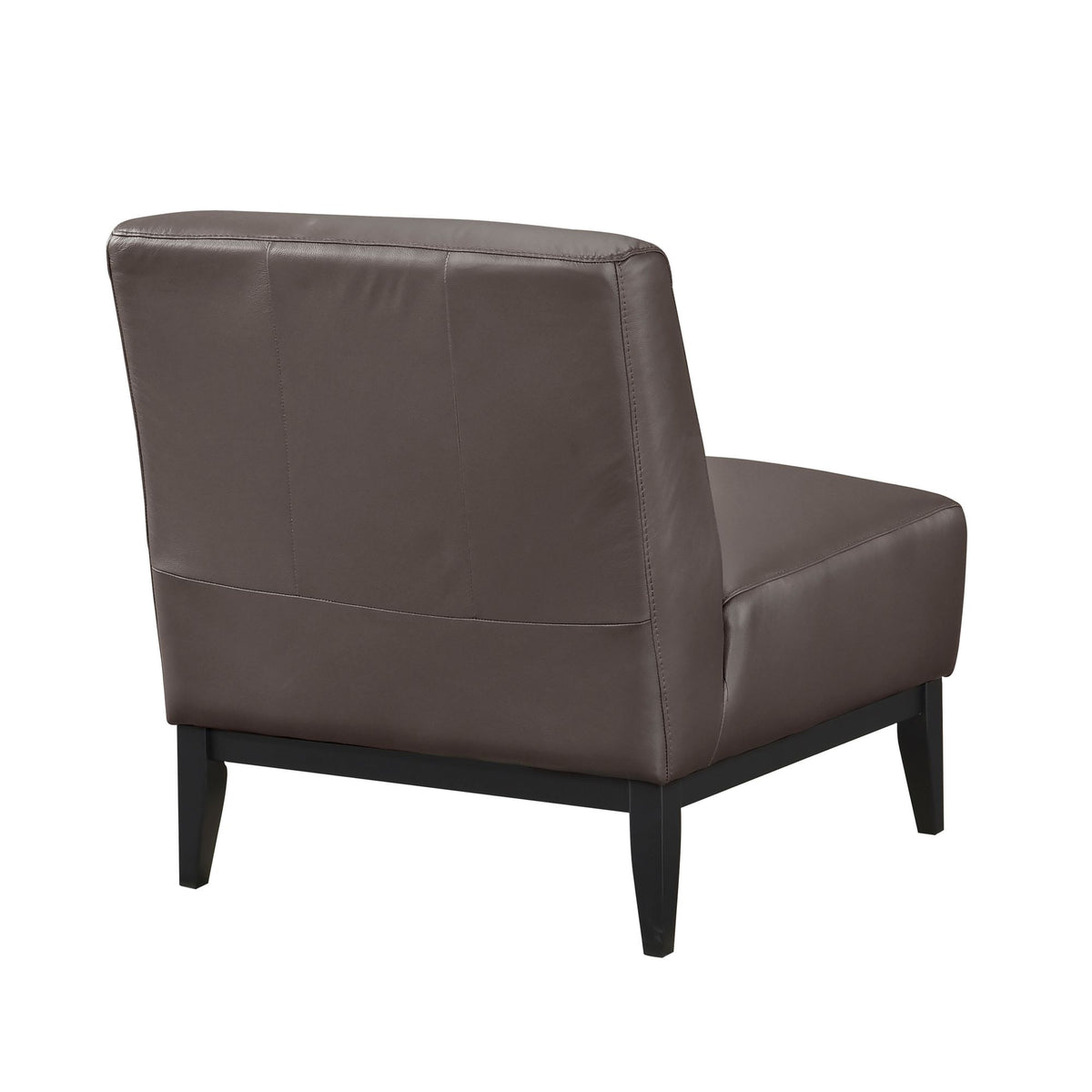 100% Top Grain Leather Accent Chair with Solid Wood Frame