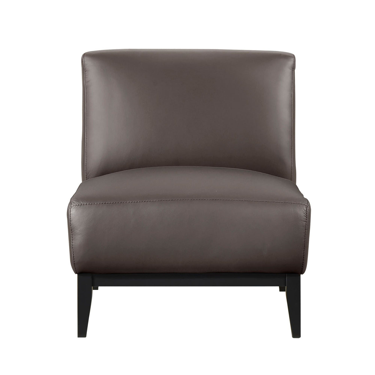 100% Top Grain Leather Accent Chair with Solid Wood Frame