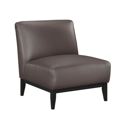 100% Top Grain Leather Accent Chair with Solid Wood Frame