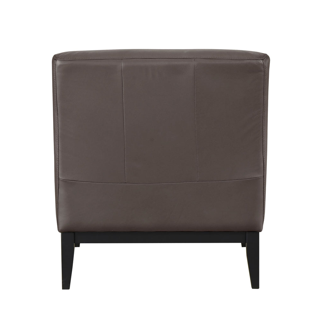100% Top Grain Leather Accent Chair with Solid Wood Frame
