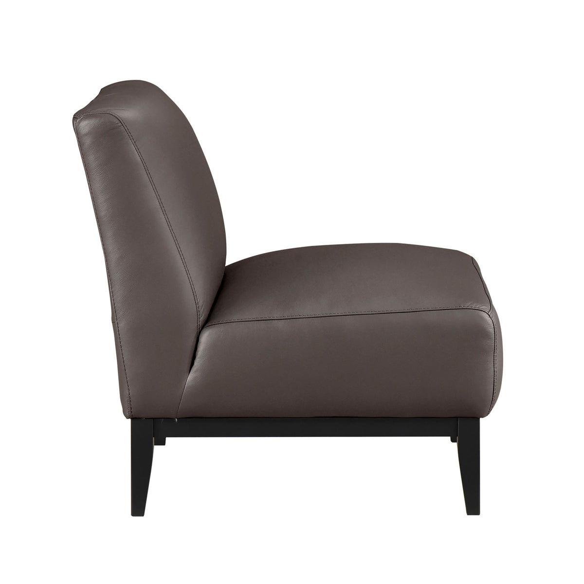 100% Top Grain Leather Accent Chair with Solid Wood Frame