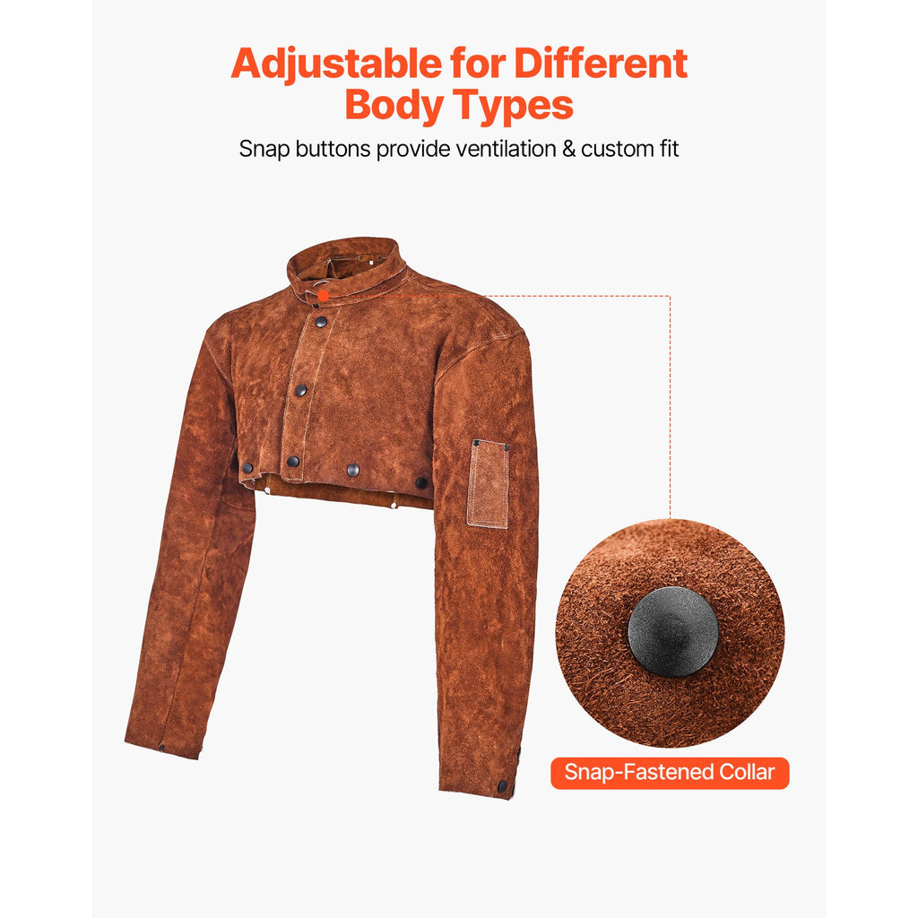 Workshop Welding Cape Sleeve with Adjustable Fit and Tool Pockets