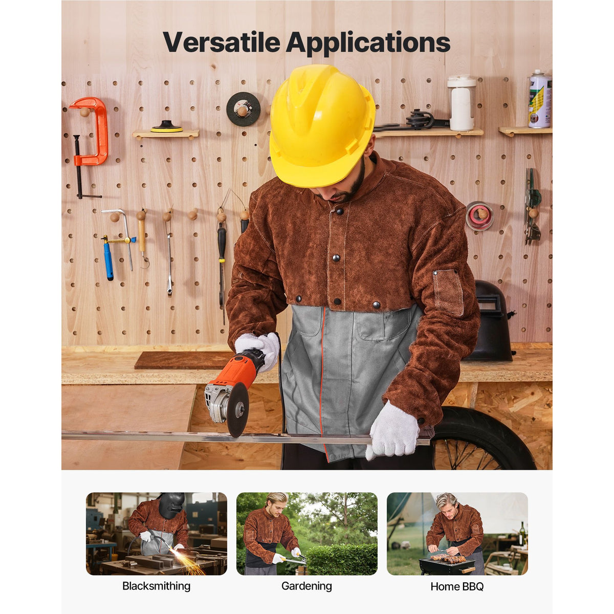 Workshop Welding Cape Sleeve with Adjustable Fit and Tool Pockets