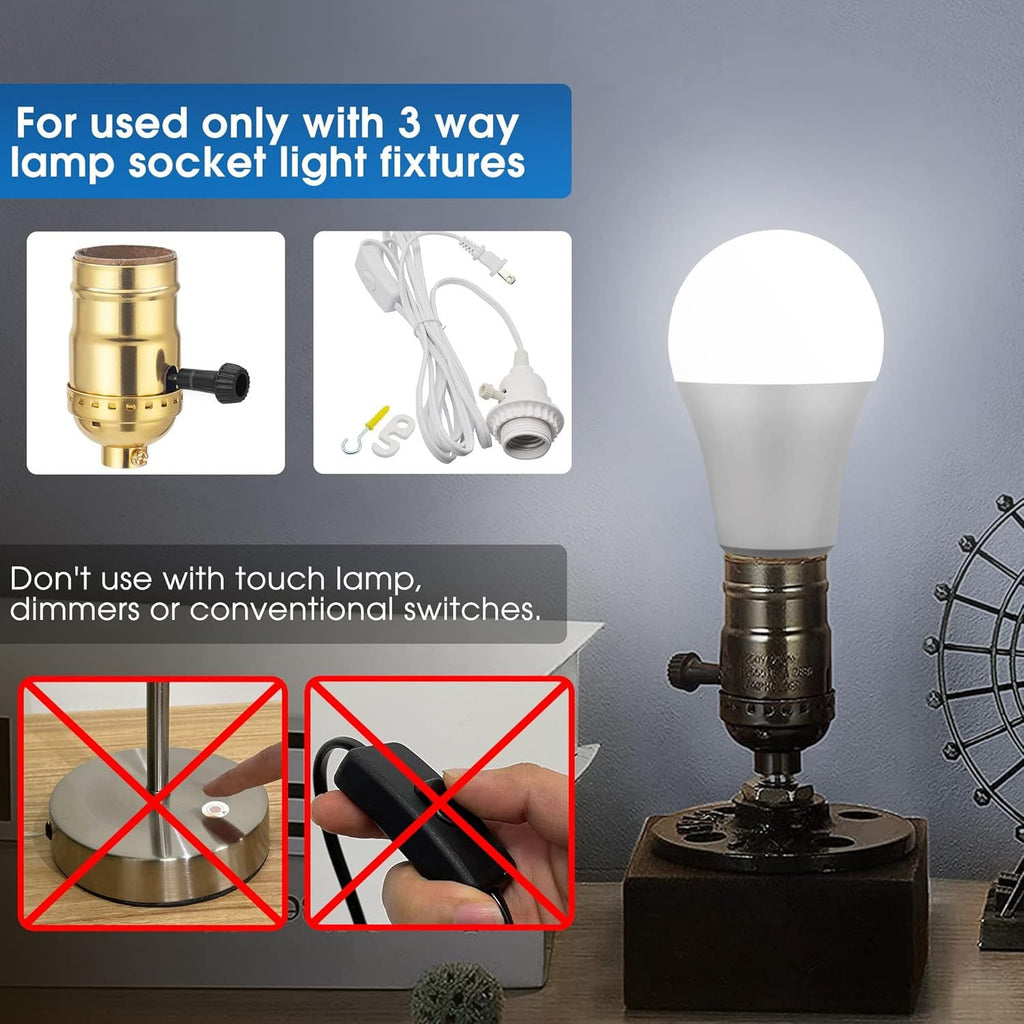 Three-Way A19 LED Bulb with E26 Medium Base