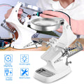 Double-Sized Optical Magnifying Lens with LED Light and 360° Adjustable Third Hand Soldering Vise