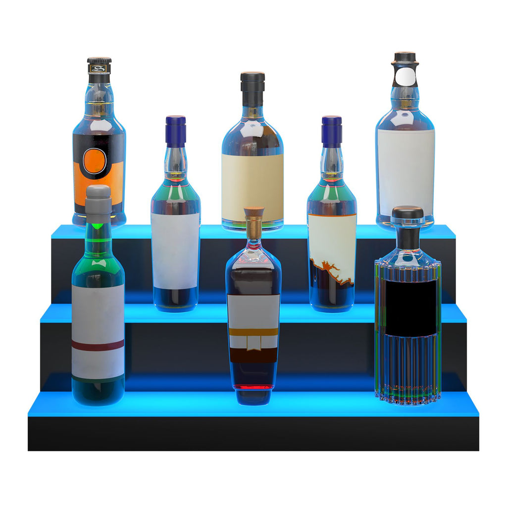 Three-Step LED Liquor Bottle Display Shelf