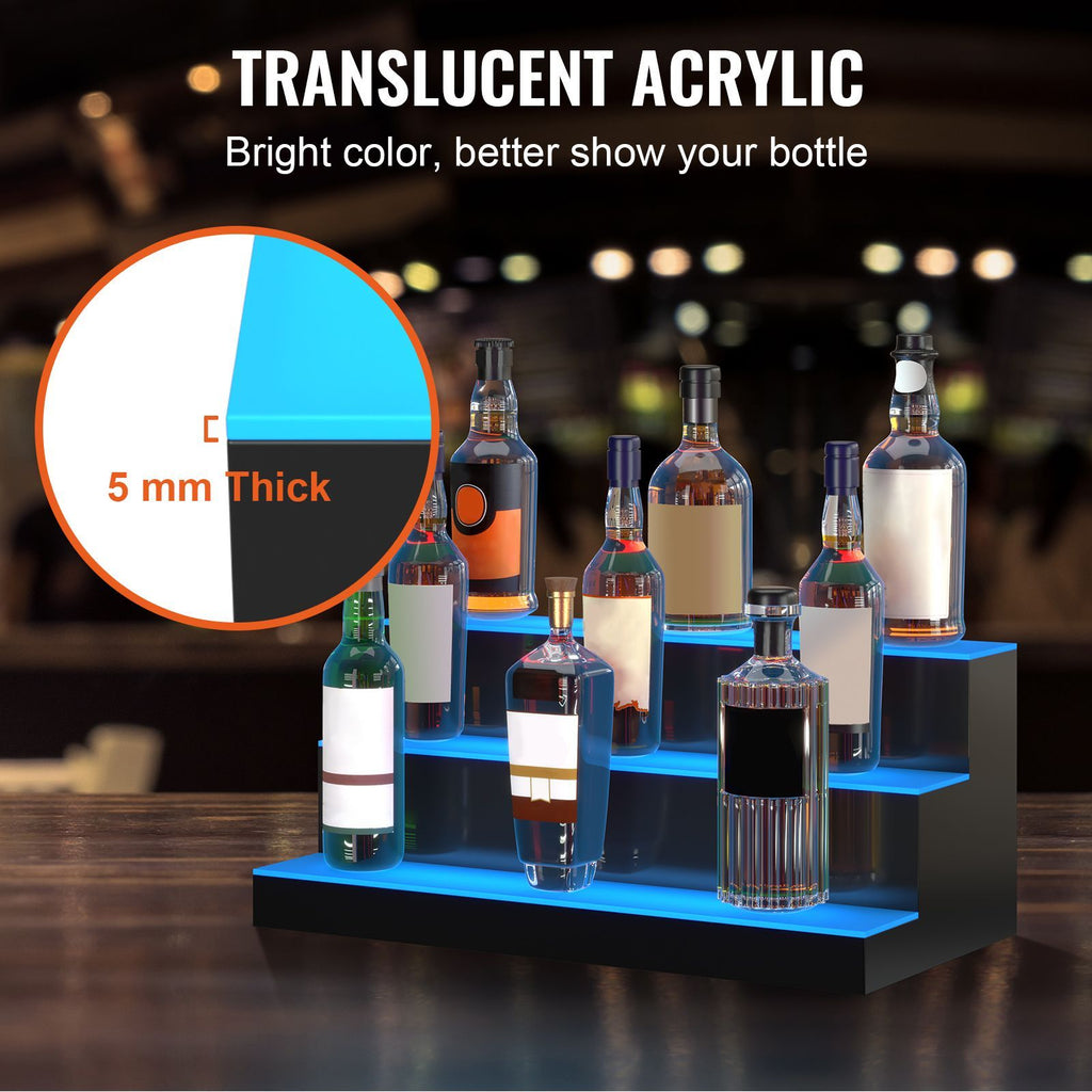 Three-Step LED Liquor Bottle Display Shelf