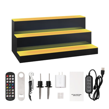 Three-Step LED Liquor Bottle Display Shelf