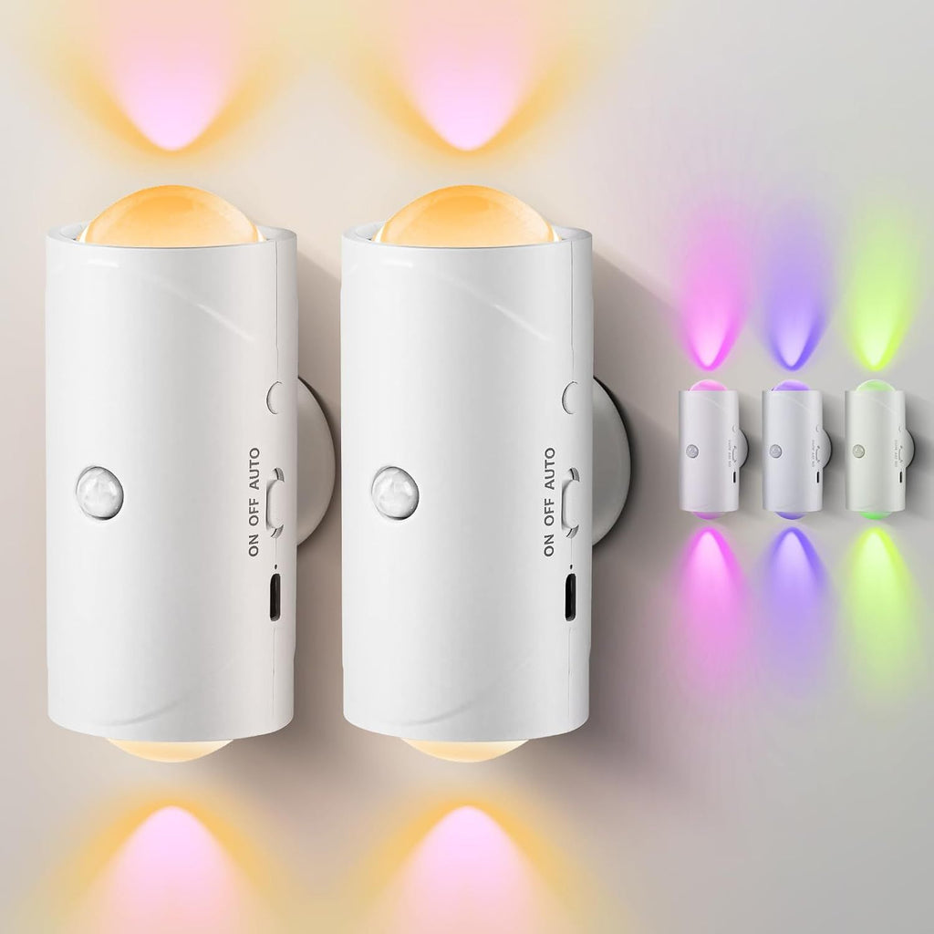 Rechargeable Motion-Sensor Night Lights with Magnetic Mounting