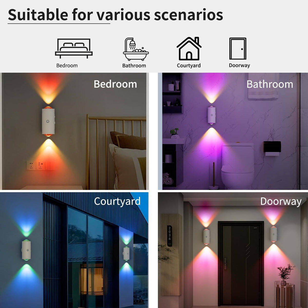 Rechargeable Motion-Sensor Night Lights with Magnetic Mounting