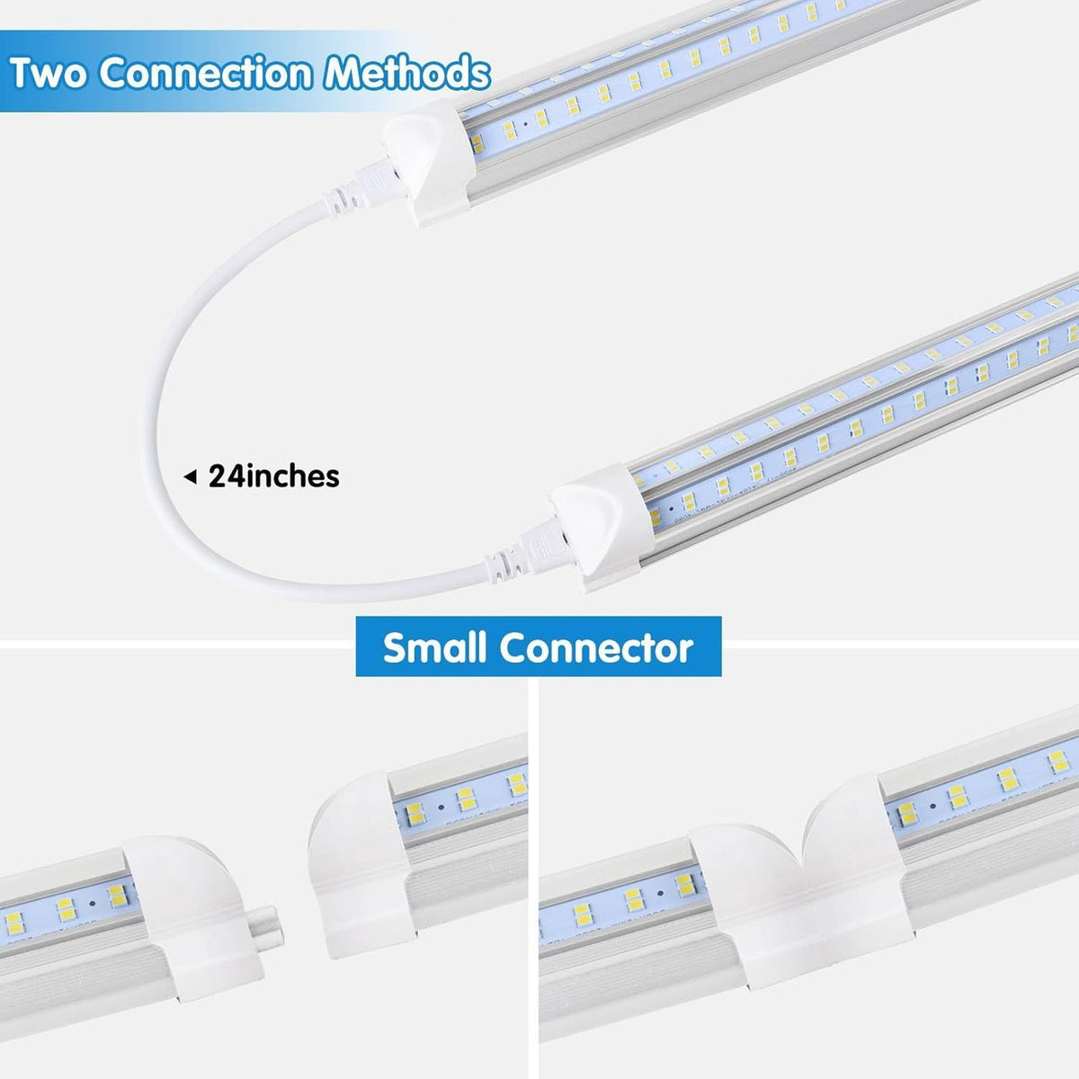 Led Shop Lights,Led Shop Lights 50W 6500K 7000LM Clear White,Shop Light 110V Linkable Integr