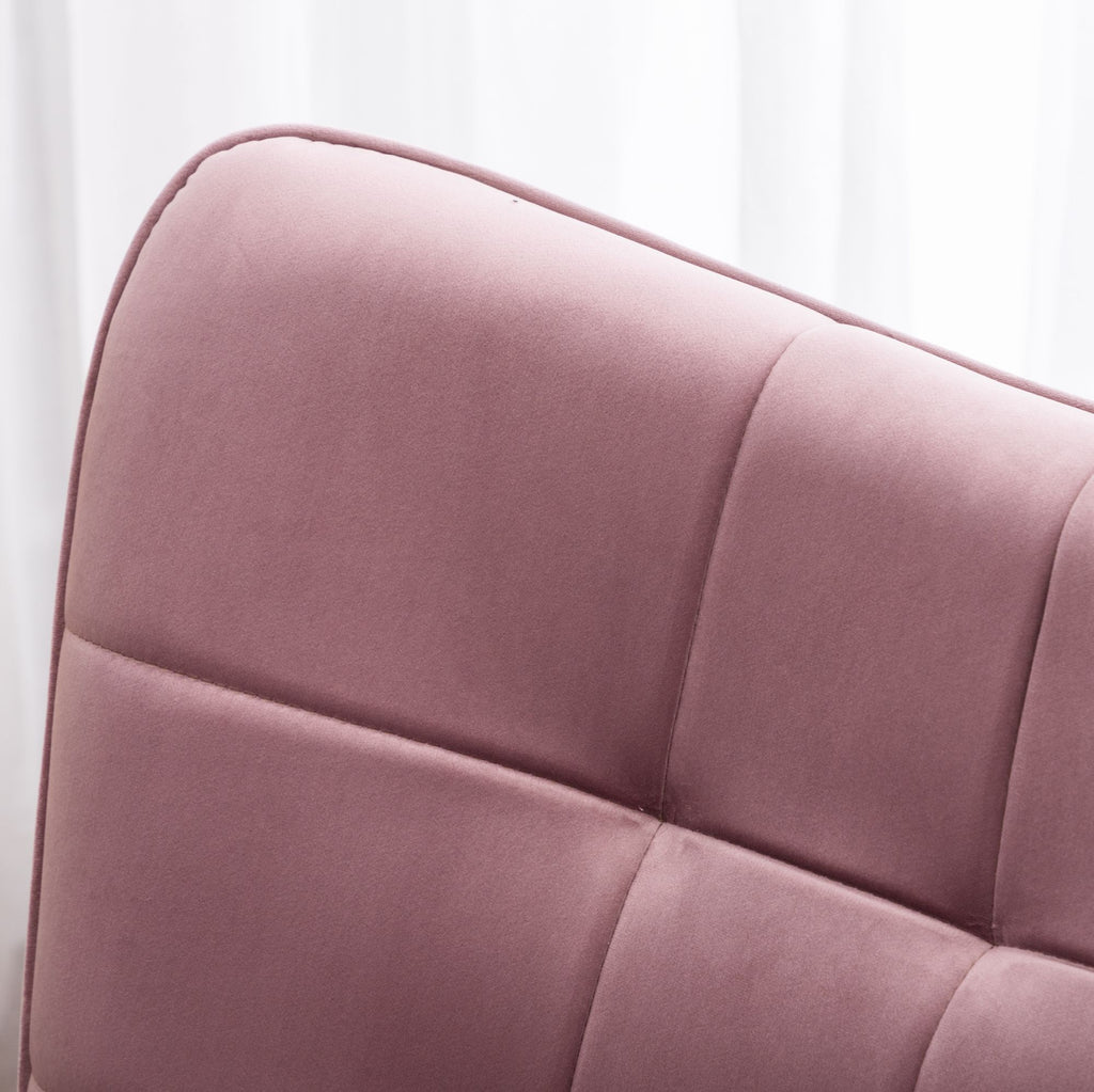 Leiria Contemporary Tufted Accent Chair with Ottoman, Mauve