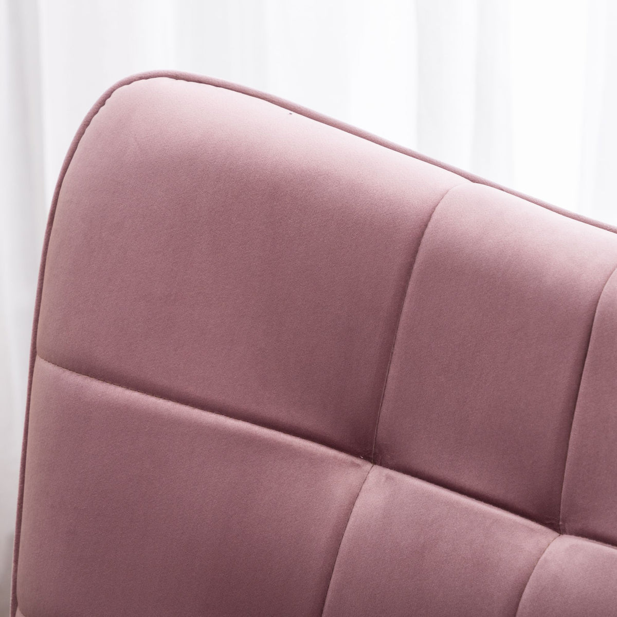 Leiria Contemporary Tufted Accent Chair with Ottoman, Mauve