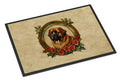 Leonberger Christmas Flowers Doormat
