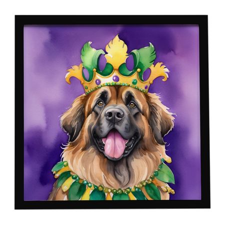 Leonberger King of Mardi Gras Framed Wall Art