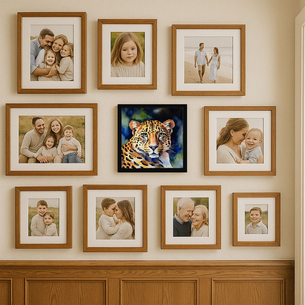 Leopard Artwork in a Contemporary Frame
