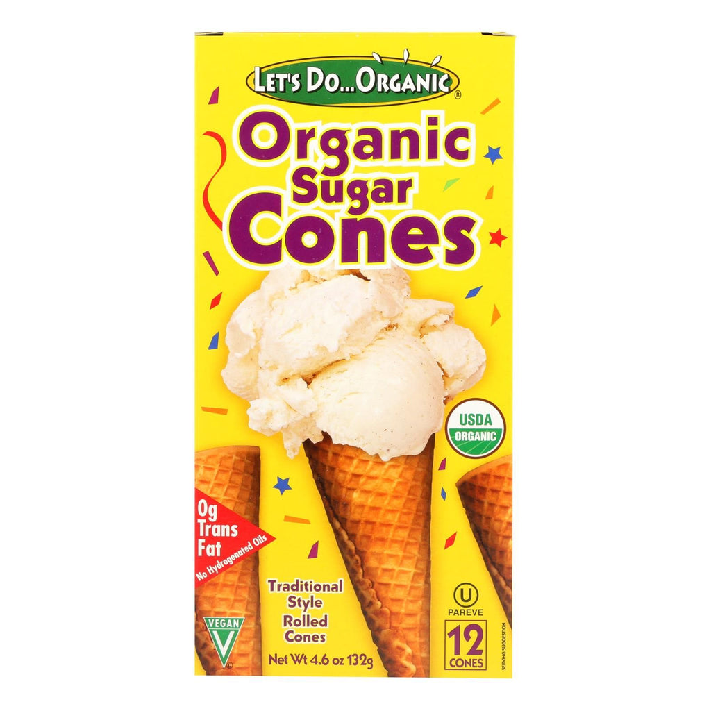 Let's Do Organics Sugar Cones – Traditional Rolled, Vegan & Kosher