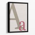 Letter A Floating Framed Canvas Wall Art