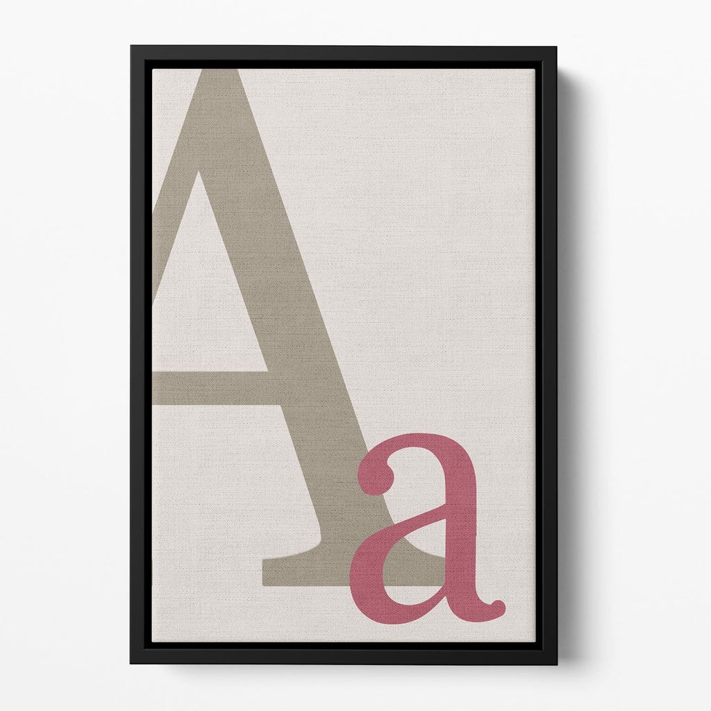 Letter A Floating Framed Canvas Wall Art