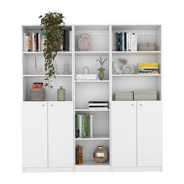 Streamlined 3-Piece Bookcase Set for Living Room