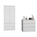 Lewes White 2-Piece Bedroom Set with Dresser and Armoire